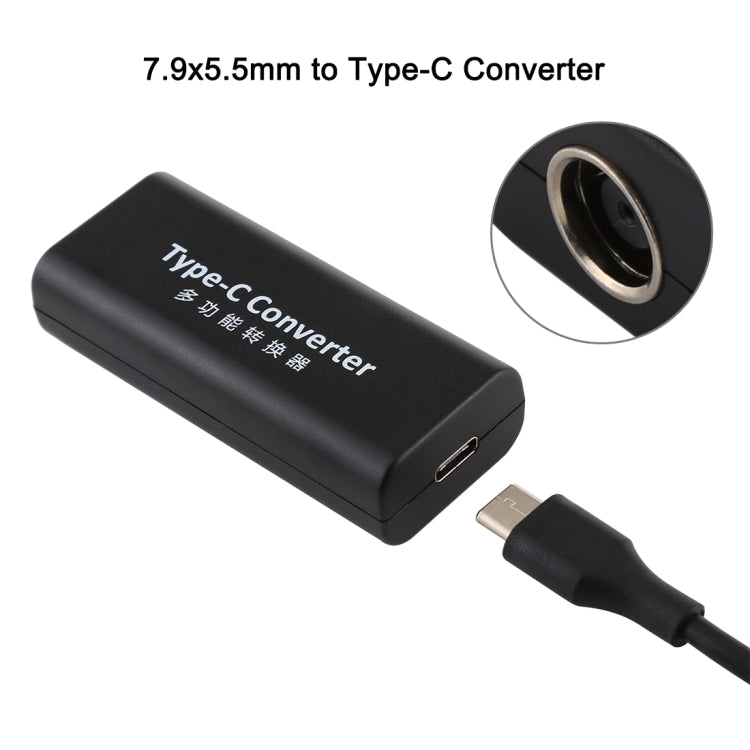 DC 7.9 x 5.5mm Power Jack Female to USB-C / Type-C Female Power Connector Adapter with 15cm USB-C / Type C Cable by buy2fix