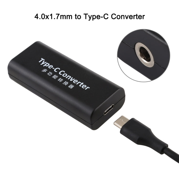 DC 4.0 x 1.7mm Power Jack Female to USB-C / Type-C Female Power Connector Adapter with 15cm USB-C / Type C Cable by buy2fix