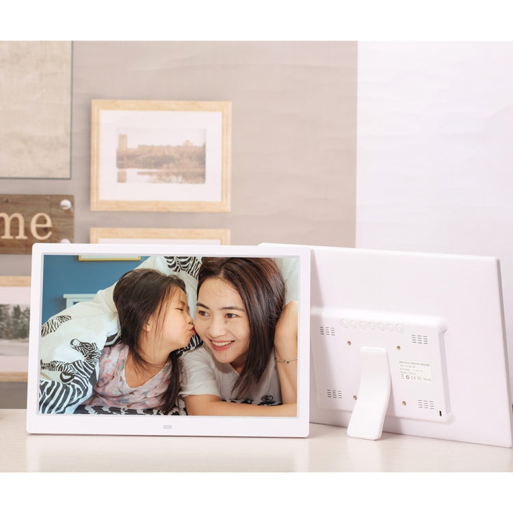 14-inch Digital Photo Frame Electronic Photo Frame Ultra-narrow Side Support 1080P Wall-mounted Advertising Machine(White) by buy2fix