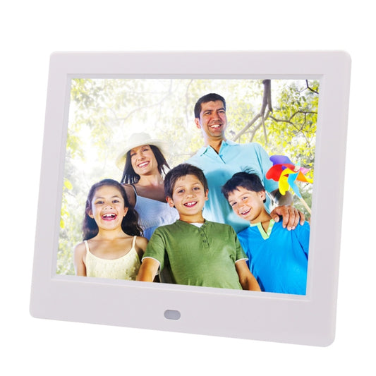 AC 100-240V 8 inch TFT Screen Digital Photo Frame with Holder & Remote Control, Support USB / SD Card Input (White) by buy2fix