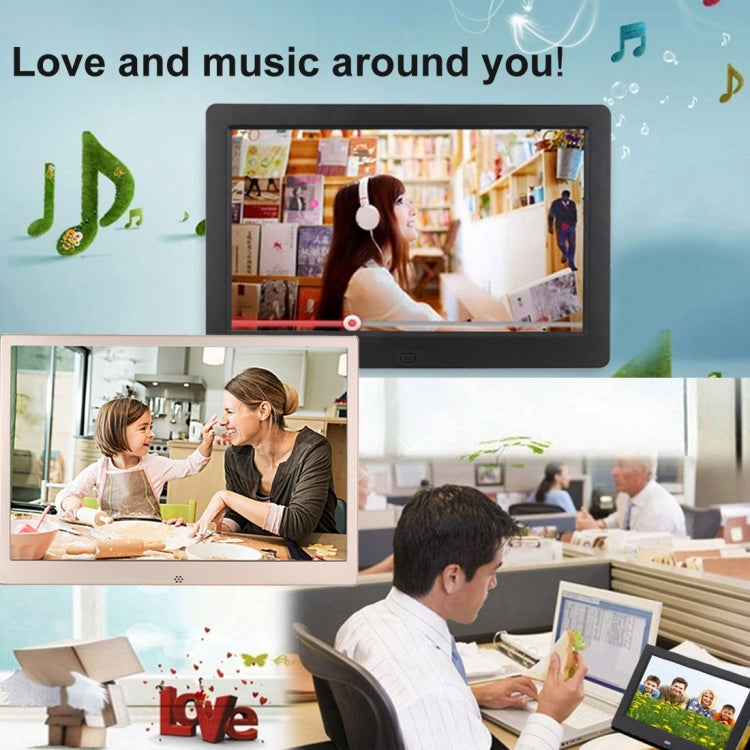 HSD1303 13.3 inch LED 1280x800 High Resolution Display Digital Photo Frame with Holder and Remote Control, Support SD / MMC / MS Card / USB Port, EU Plug(Silver) by buy2fix