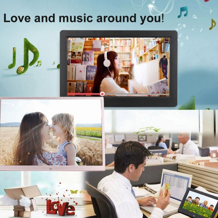 HSD1707 17 inch LED 1440X900 High Resolution Display Digital Photo Frame with Holder and Remote Control, Support SD / MMC / MS Card / USB Port, EU Plug(Gold) by buy2fix