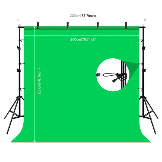PULUZ 2x2m Photo Studio Background Support Stand Backdrop Crossbar Bracket Kit with Red / Blue / Green Backdrops by PULUZ
