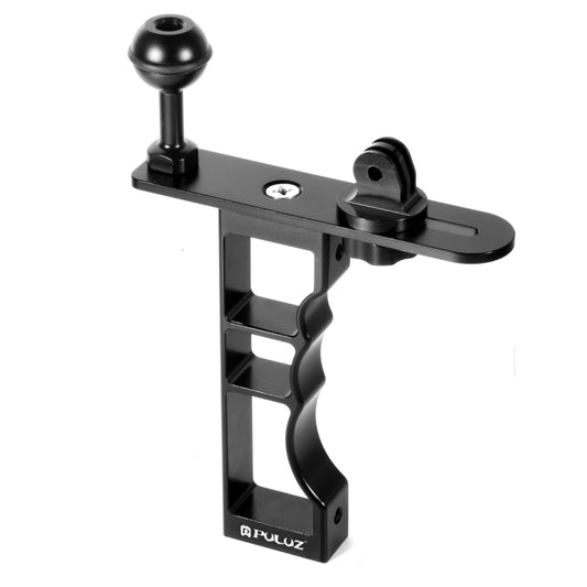 PULUZ CNC Aluminum Single Hand Diving Photography Bracket Handheld Holder, Compatible with DJI Osmo Action, GoPro NEW HERO /HERO7 /6 /5 /5 Session /4 Session /4 /3+ /3 /2 /1, Xiaoyi and Other Action Cameras, DSLR Cameras(Black) by PULUZ