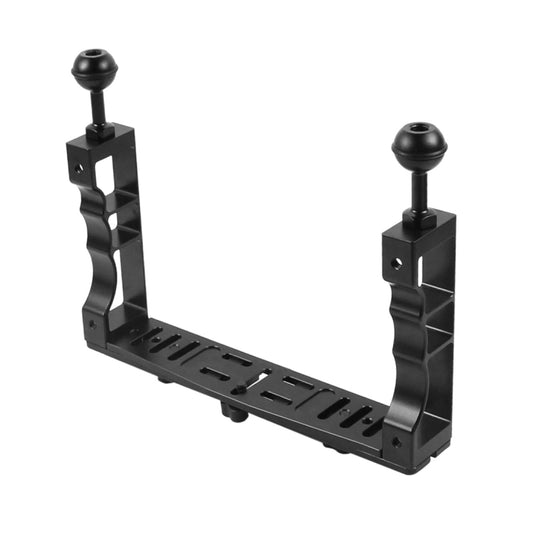 PULUZ Adjustable Diving Dual Hand-held CNC Aluminum Lamp Arm Holder for GoPro, Insta360, DJI and Other Action Cameras by PULUZ