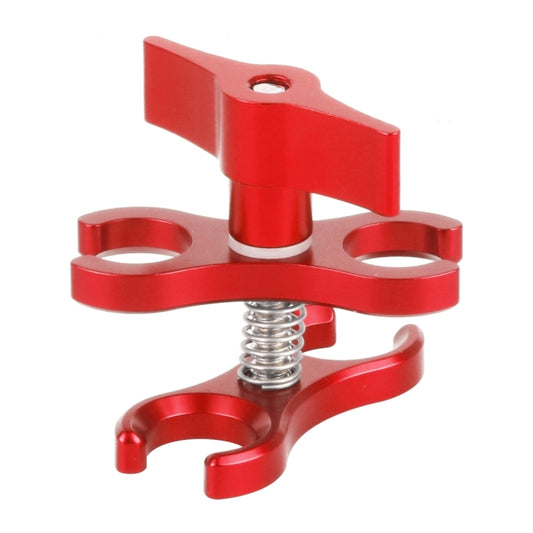 PULUZ Dual Ball Clamp Open Hole Diving Camera Bracket CNC Aluminum Spring Flashlight Clamp for Diving Underwater Photography System(Red) by PULUZ