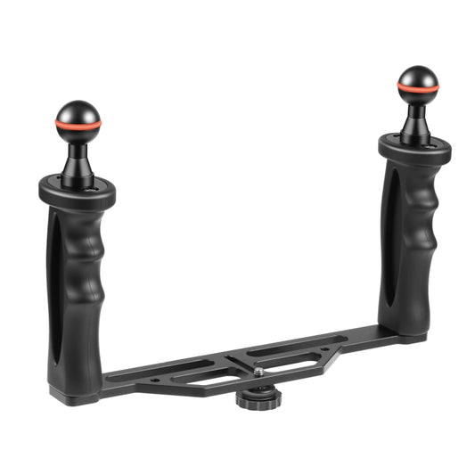 PULUZ Dual Handles Aluminium Alloy Tray Stabilizer for Underwater Camera Housings(Black) by PULUZ