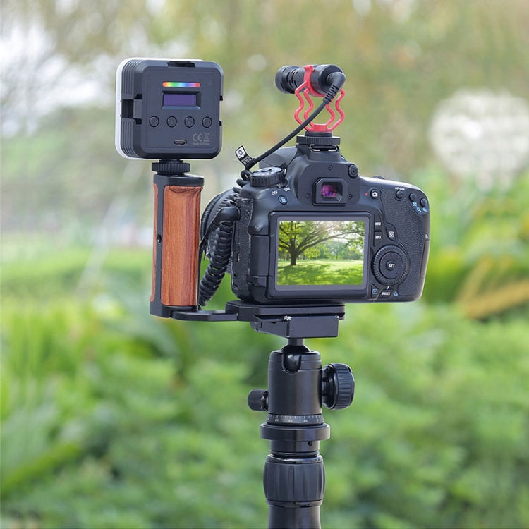 PULUZ Wooden Left Side Handle Vertical Shoot Quick Release L Plate by PULUZ