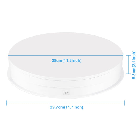 PULUZ 30cm Adjusting Speed Rotating Turntable Display Stand, Load 10-15kg, EU Plug(White) by PULUZ