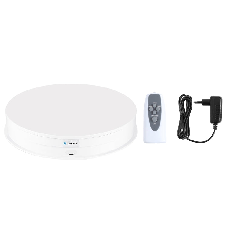 PULUZ 30cm Adjusting Speed Rotating Turntable Display Stand, Load 10-15kg, EU Plug(White) by PULUZ