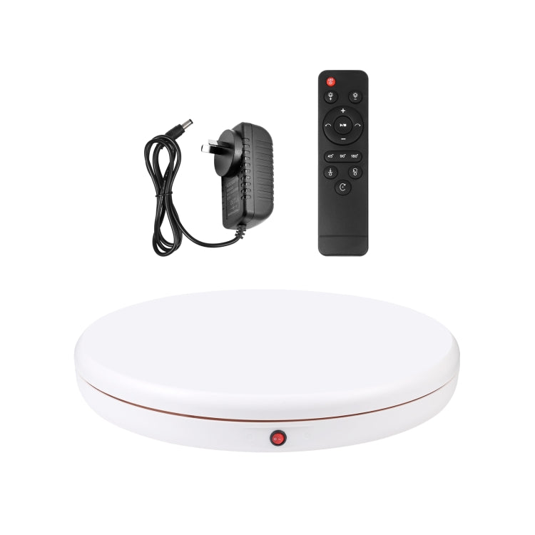 PULUZ 45cm Remote Control Adjusting Speed Rotating Turntable Display Stand, White, Load 100kg(AU Plug) by PULUZ