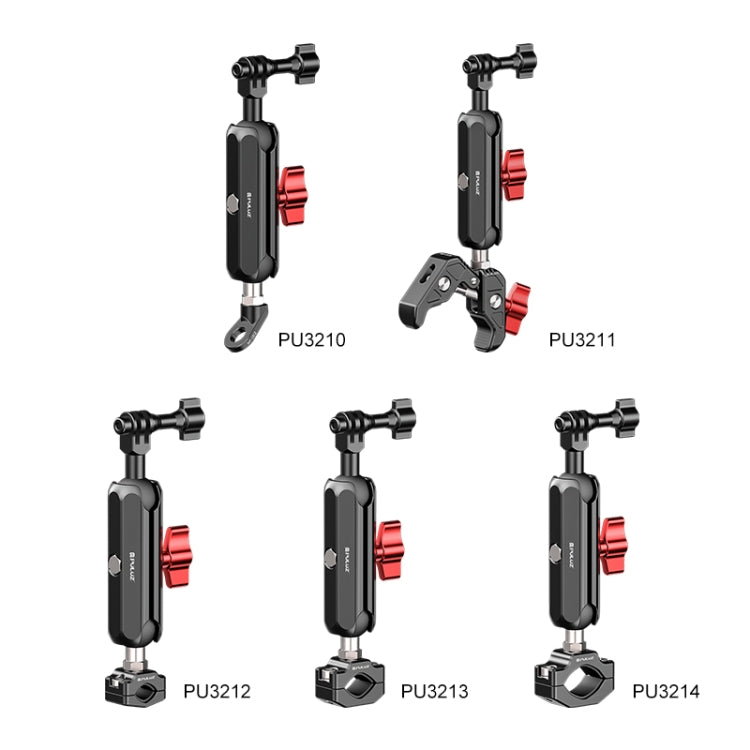 PULUZ Motorcycle Rearview Oblique CNC Metal Magic Arm Rod Mount by PULUZ