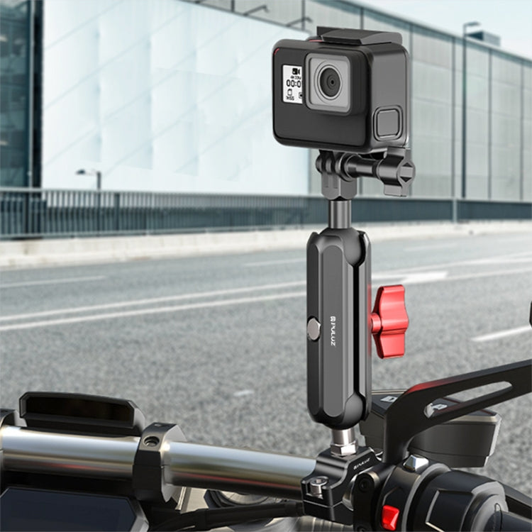 PULUZ Motorcycle Rearview Medium Clamp CNC Metal Magic Arm Rod Mount by PULUZ
