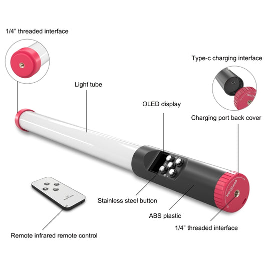 PULUZ RGB 114 LEDs Waterproof Photography Handheld Light Stick with Remote Control(Red) by PULUZ