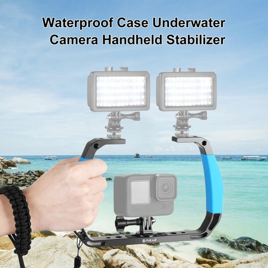 PULUZ Dual Silicone Handles Aluminium Alloy Underwater Diving Rig for GoPro, Other Action Cameras and Smartphones (Blue) by PULUZ