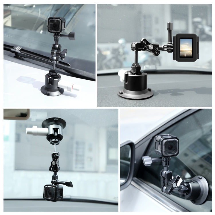 PULUZ 3 inch Car Single Pump Suction Cup Aluminum Alloy Mount (Black) by PULUZ