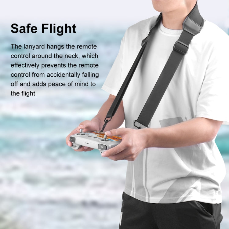 PULUZ Neck Lanyard Strap for DJI RC 2 / RC 1 / Air 3 / Mini 4 Pro / Mini 3 Pro / Air 2S / Air 2 / Mavic 2 Screen Remote Control (Black) by PULUZ