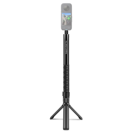 For Insta360 X3 / X4 / X4 Air / X5 / DJI Osmo 360 PULUZ Rotary Handle Desktop Tripod Stand 110cm Selfie Stick Monopod (Black) by PULUZ