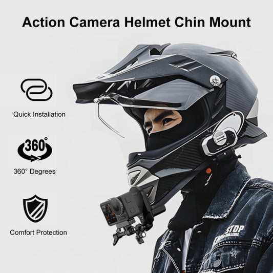 PULUZ Motorcycle Helmet Chin Clamp Mount for GoPro and Other Action Cameras (Black) by PULUZ