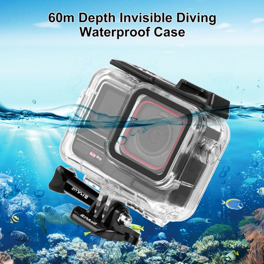 For Insta360 Ace Pro / Pro 2 PULUZ 60m Underwater Waterproof Housing Case with Base Adapter & Screw (Transparent) by PULUZ