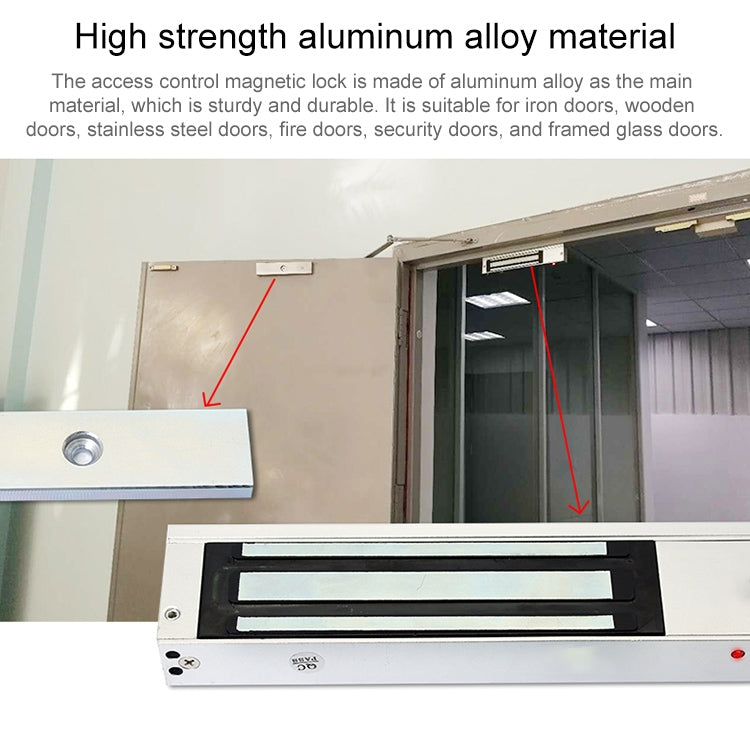 YH-280 Single Door Magnetic Lock With LED (600Lbs) by buy2fix