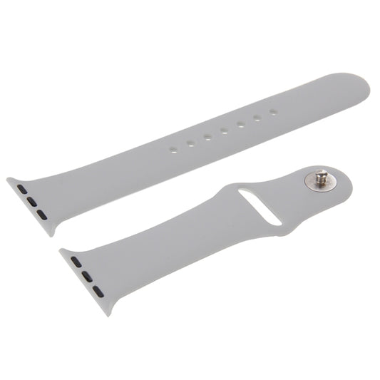 For Apple Watch Sport 38mm High-performance Longer Silicone Sport Watch Band with Pin-and-tuck Closure(Silver) by buy2fix