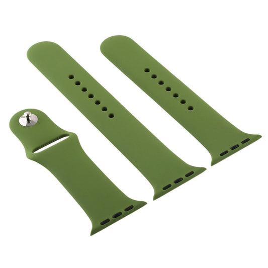 For Apple Watch Ultra 49mm & Watch Ultra 2 49mm / Series 9&8&7 45mm / SE 3&SE 2&6&SE&5&4 44mm / 3&2&1 42mm 3 in 1 Rubber Watch Band with Pin Buckle (Pinewood Green) by buy2fix