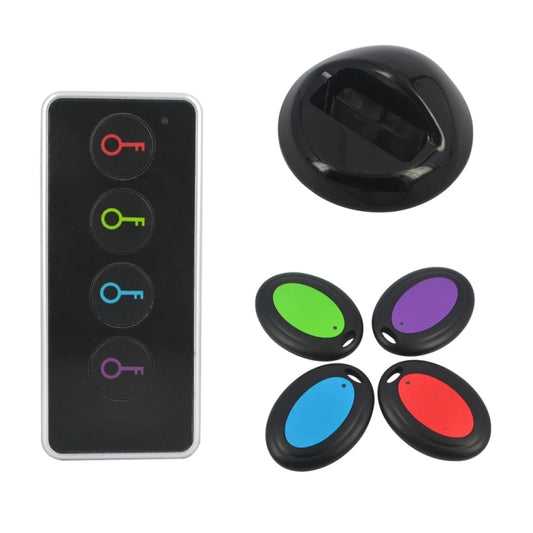 Smart Remote Wireless Key Finder with LED Flashlight, 1 RF Transmitter and 4 Receivers by buy2fix