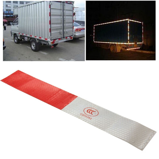 10 PCS Safety Warning Car Strap Reflective Truck Sticker, Size: 29.5cm x 4.8cm (Red + Silver) by buy2fix