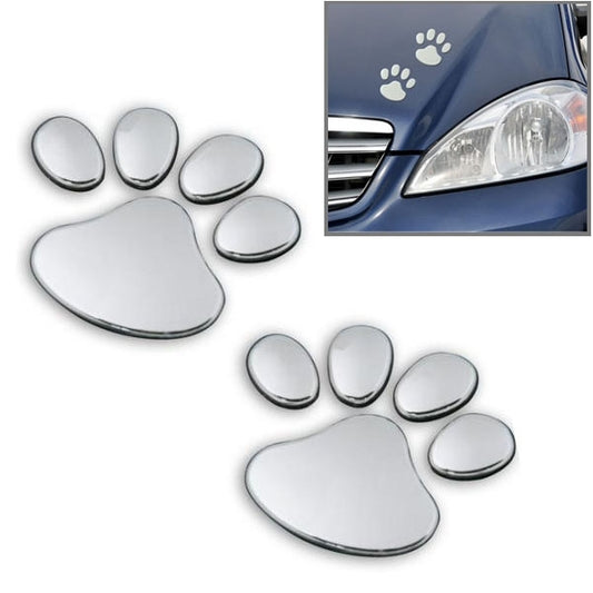 3D Footprint Pattern Car Sticker, Size: 7cm x 6cm (approx.)(Silver) by buy2fix