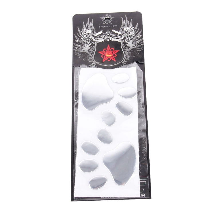 3D Footprint Pattern Car Sticker, Size: 7cm x 6cm (approx.)(Silver) by buy2fix