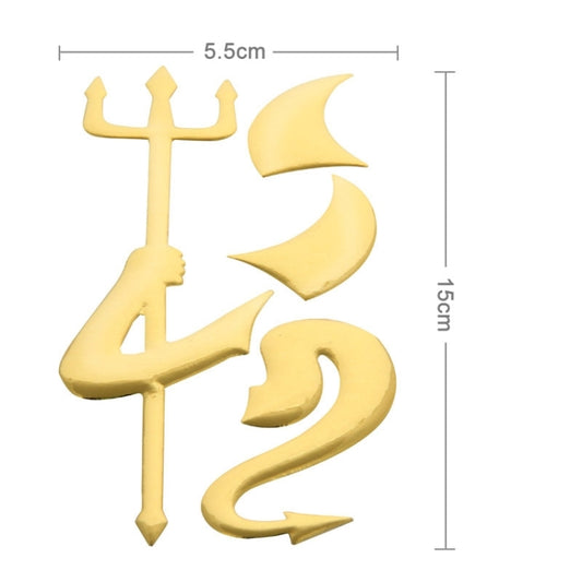 3D Demon Pattern Auto Emblem Logo Decoration Car Sticker, Size: 15cm x 5.5cm (approx.)(Gold) by buy2fix