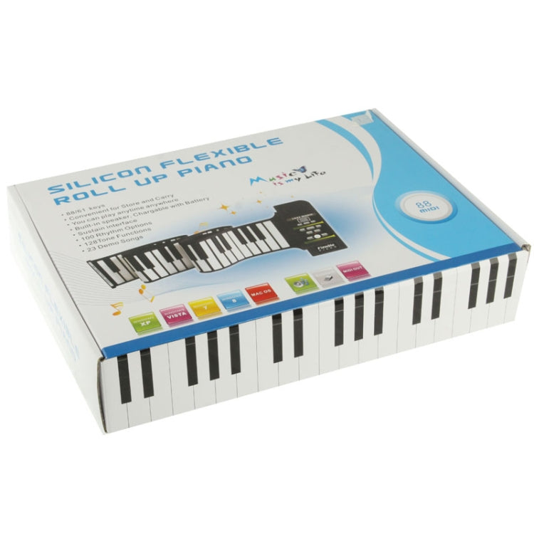 88 Keys Portable MIDI Silicone Flexible Roll Up Piano, Keyboard: 133 x 14.2 x 0.6cm by buy2fix