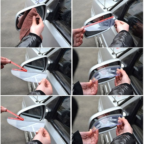 2 PCS Flexible Shielding Rain Board Sun Visor Shade Rearview Mirror for Car Rearview Mirrors by buy2fix
