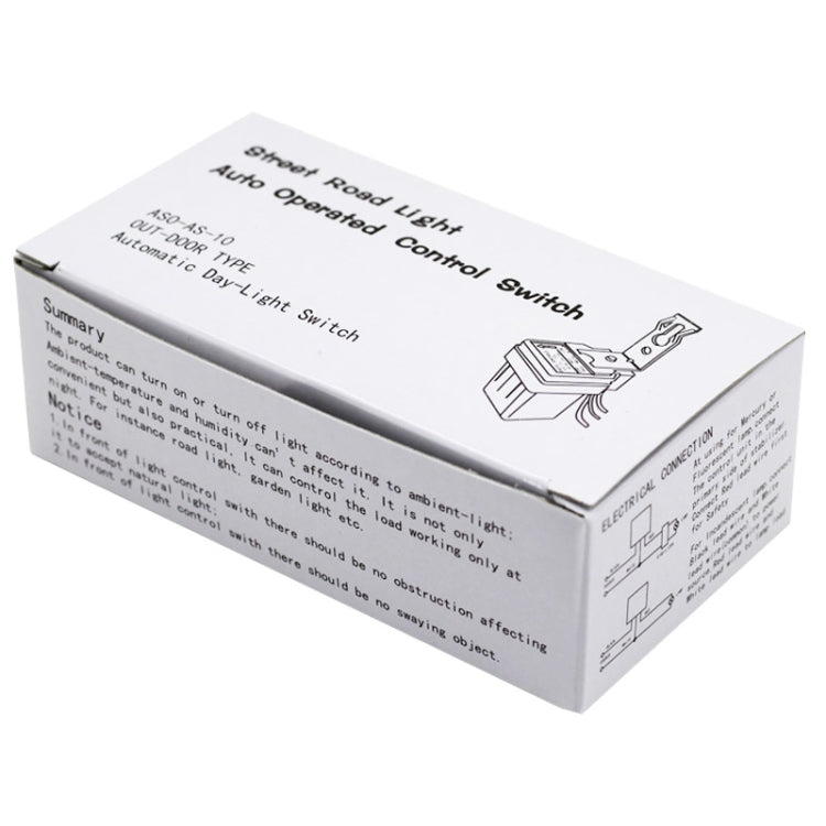 AS-10 220V 10A Waterproof Auto On Off Street Light Sensor Control Switch by buy2fix