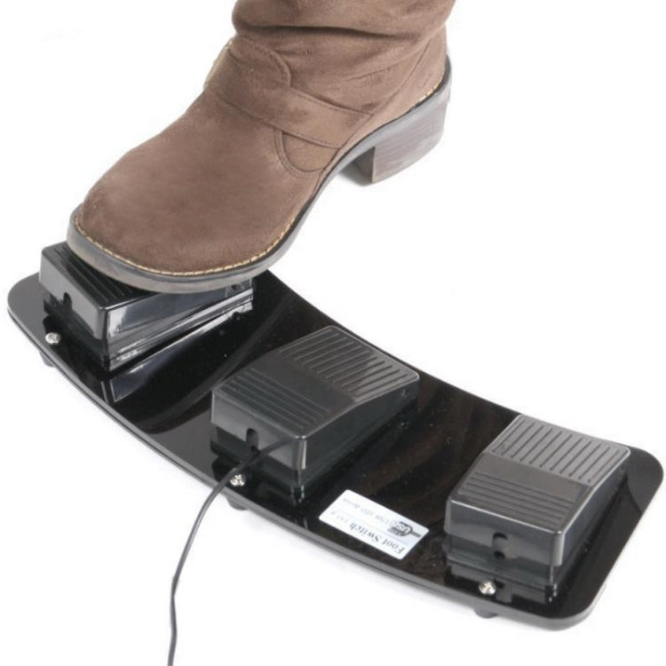 PC USB Triple Action Foot Switch(Black) by buy2fix