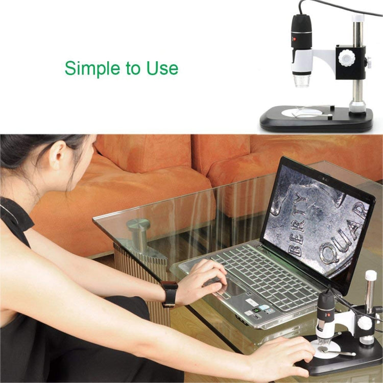 DMS-MDS800 40X-800X Magnifier 2.0MP Image Sensor USB Digital Microscope with 8 LEDs & Professional Stand by buy2fix