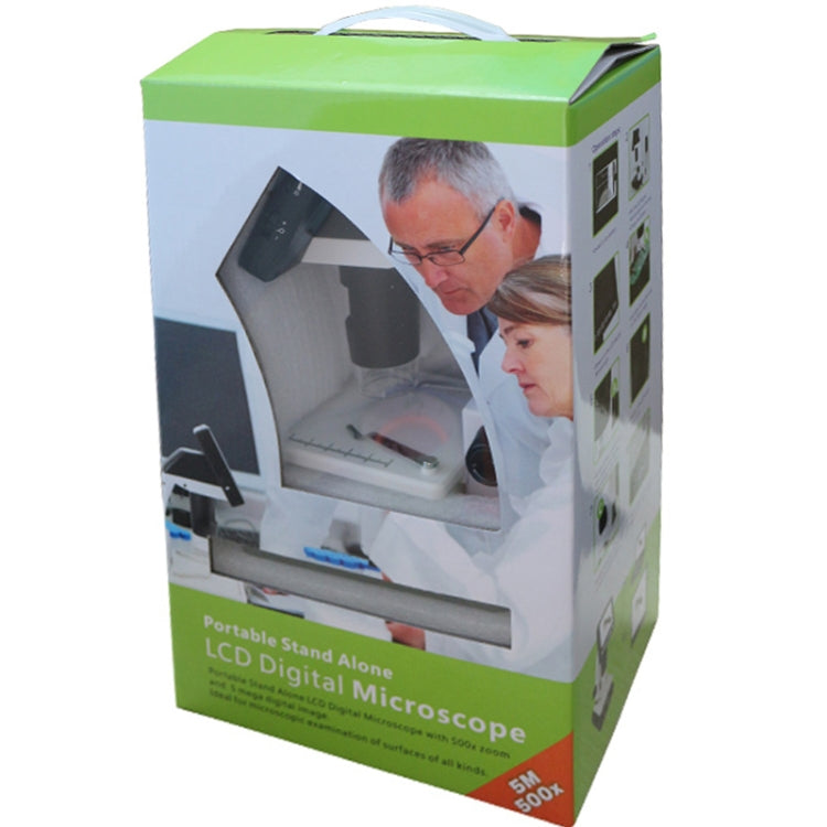 500X 5 Mega Pixels 3.5 inch LCD Standalone Digital Microscope with 8 LEDs, Support TF Card up to 32G (DMS-038M)(White) by buy2fix