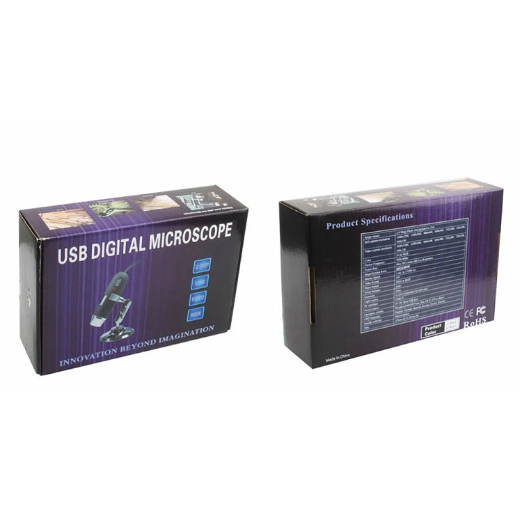 2.0 Mega Pixels 800X USB Digital Microscope with 8 LED White Light / Holder(Black) by buy2fix