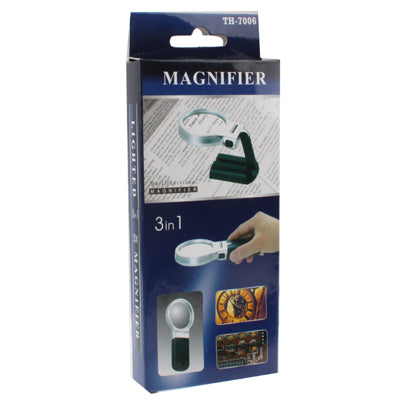 Multifunction 3X Handheld & Hands Free Magnifier with 2 LED Lights by buy2fix