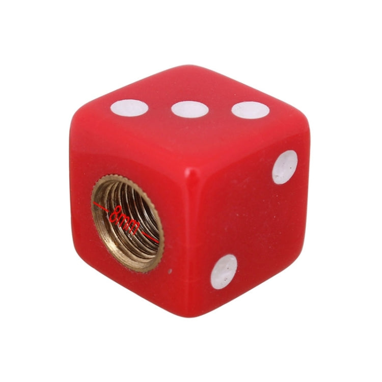 Universal 8mm Dice Style Plastic Car Tire Valve Caps, Pack of 4(Red) by buy2fix