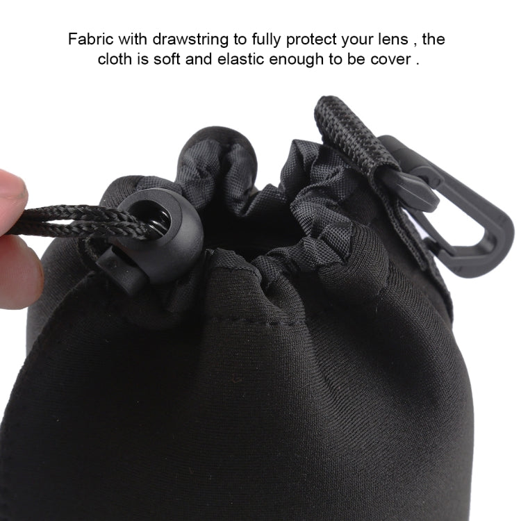 Neoprene SLR Camera Lens Carrying Bag Pouch Bag with Carabiner, Size: 10x18cm(Black) by buy2fix