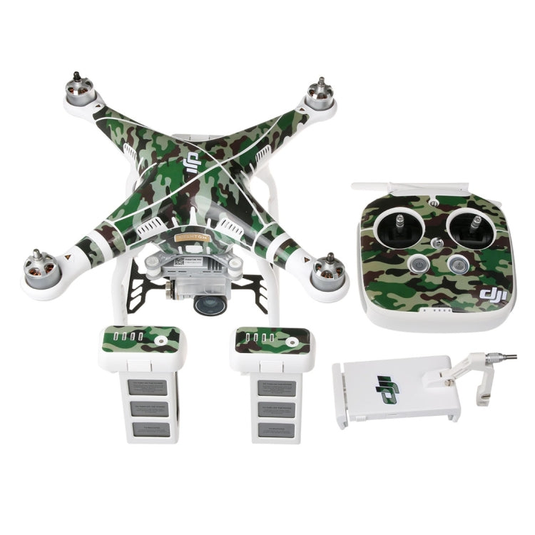 4D Imitation Carbon Fiber PVC Water Resistance Sticker Kit for DJI Phantom 3 Quadcopter & Remote Controller & Battery(Camouflage Pattern) by buy2fix