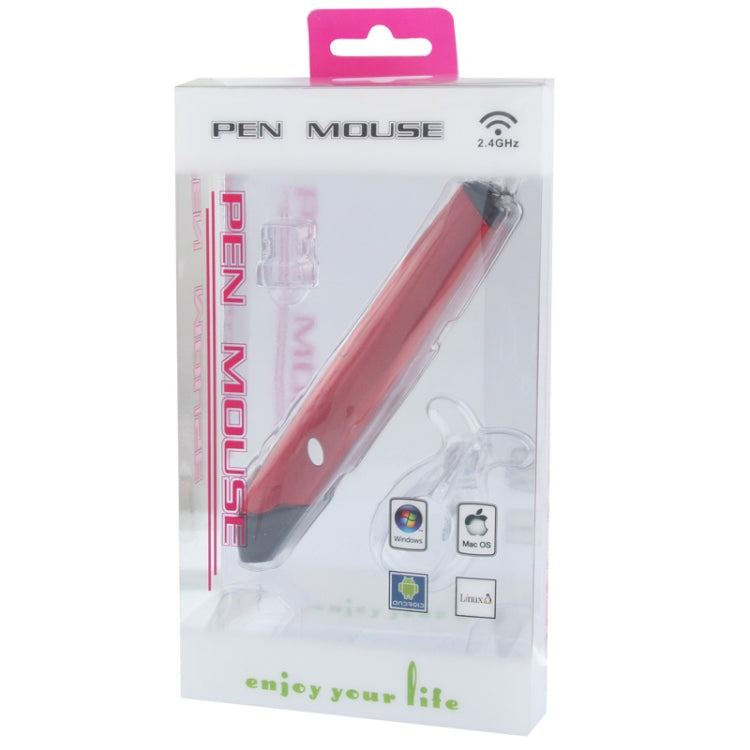 2.4GHz Wireless Pen Mouse with USB Mini Receiver, Transmission Distance: 10m (EL-P01)(Red) by buy2fix