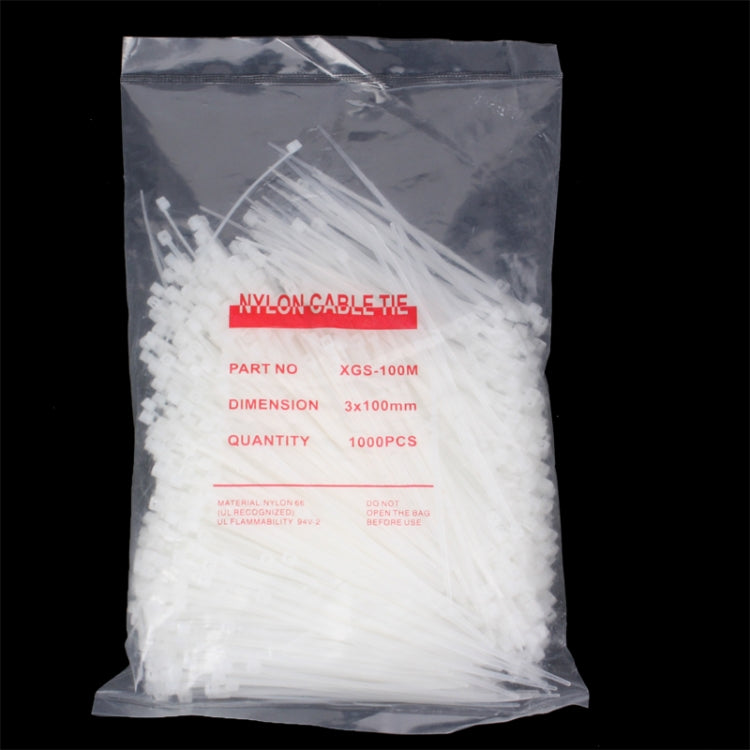 10cm Self-Locking Nylon Cable Wire Zip Ties (1000pcs in one packing, the price is for 1000pcs)(White) by buy2fix