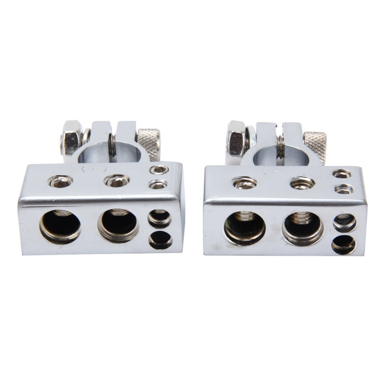 Positive & Negative Set 0 / 4 / 8 AWG Car Battery Terminals(Silver) by buy2fix