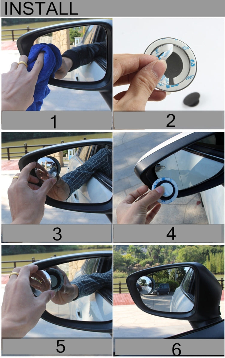 3R-033 Car Blind Spot Rear View Wide Angle Mirror, Diameter: 9.5cm by 3R