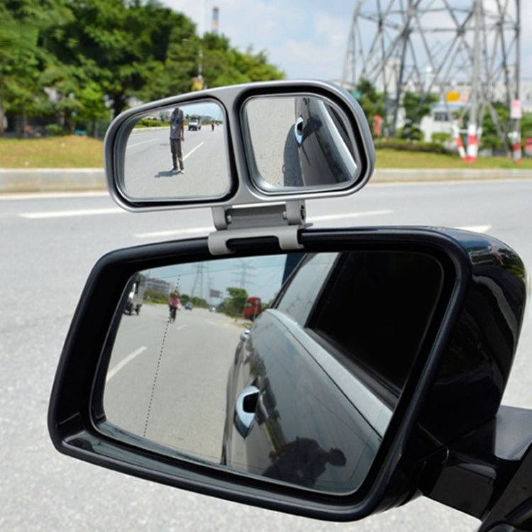 Left Side Rear View Blind Spot Mirror Universal adjustable Wide Angle Auxiliary Mirror(Silver) by 3R