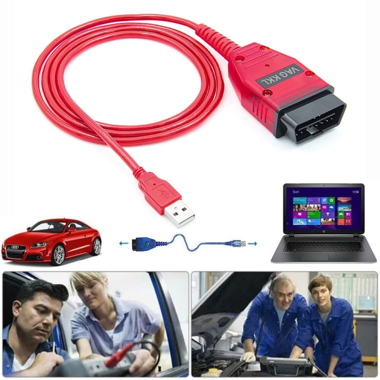 USB 2.0 Diagnostic Cable KKL VAG-COM for VW / Audi 409.1(Red) by buy2fix