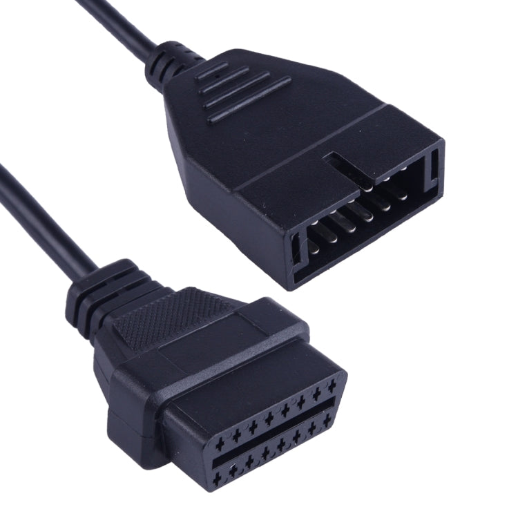 12 Pin to 16 Pin OBDII Diagnostic Cable for General Motors, Full Length: 19cm(Black) by buy2fix